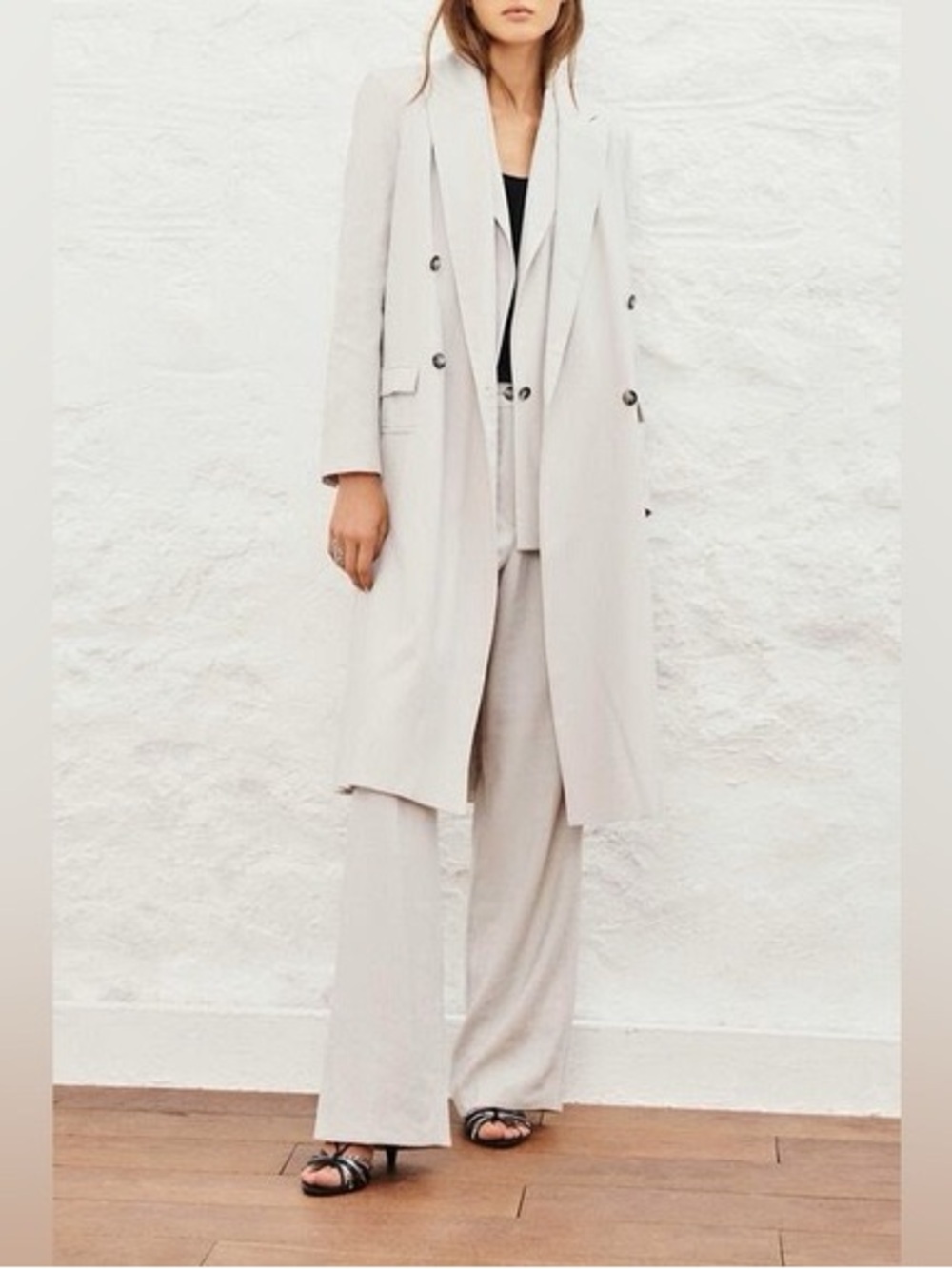 BA&SH oversized manteau Stan oversized Trench Blazer lady coat Sz 2 (small) Ecru